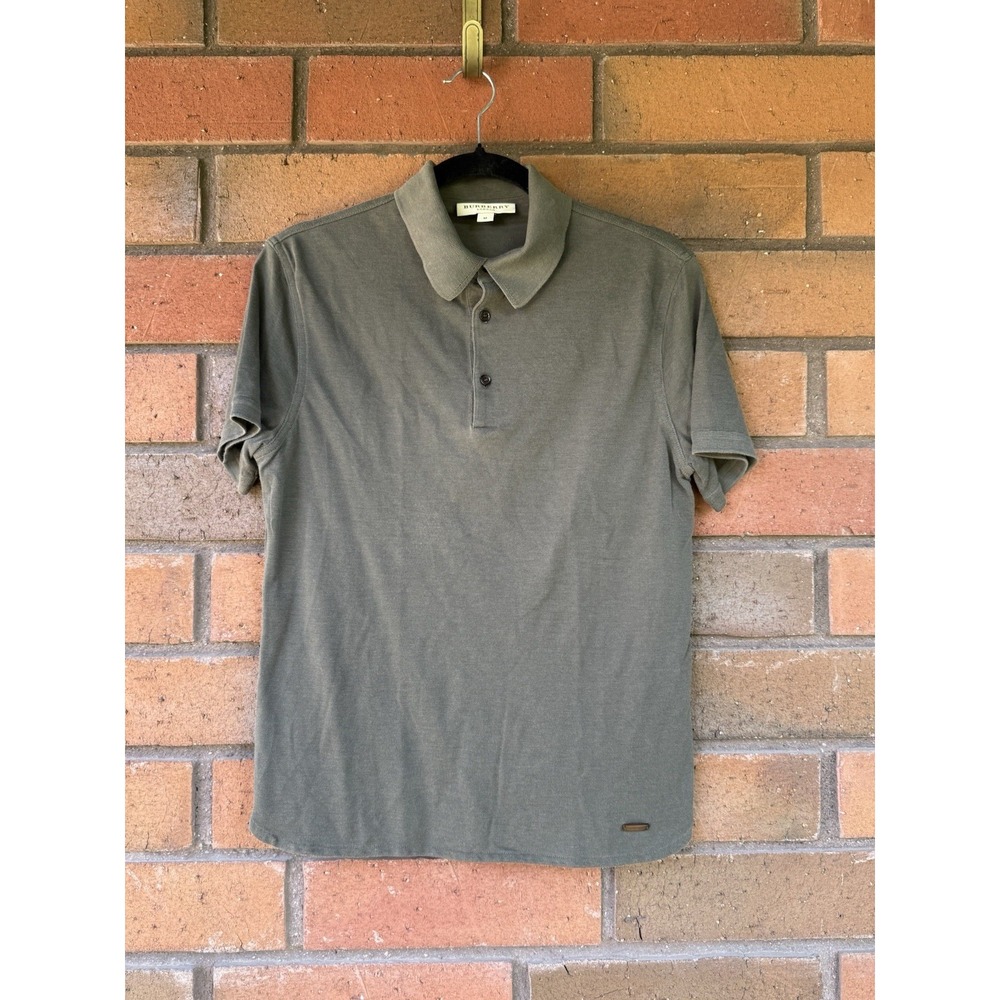 Burberry London‎ Stockton Polo Shirt Silk Blend Slim Shirt | Green | Size Medium